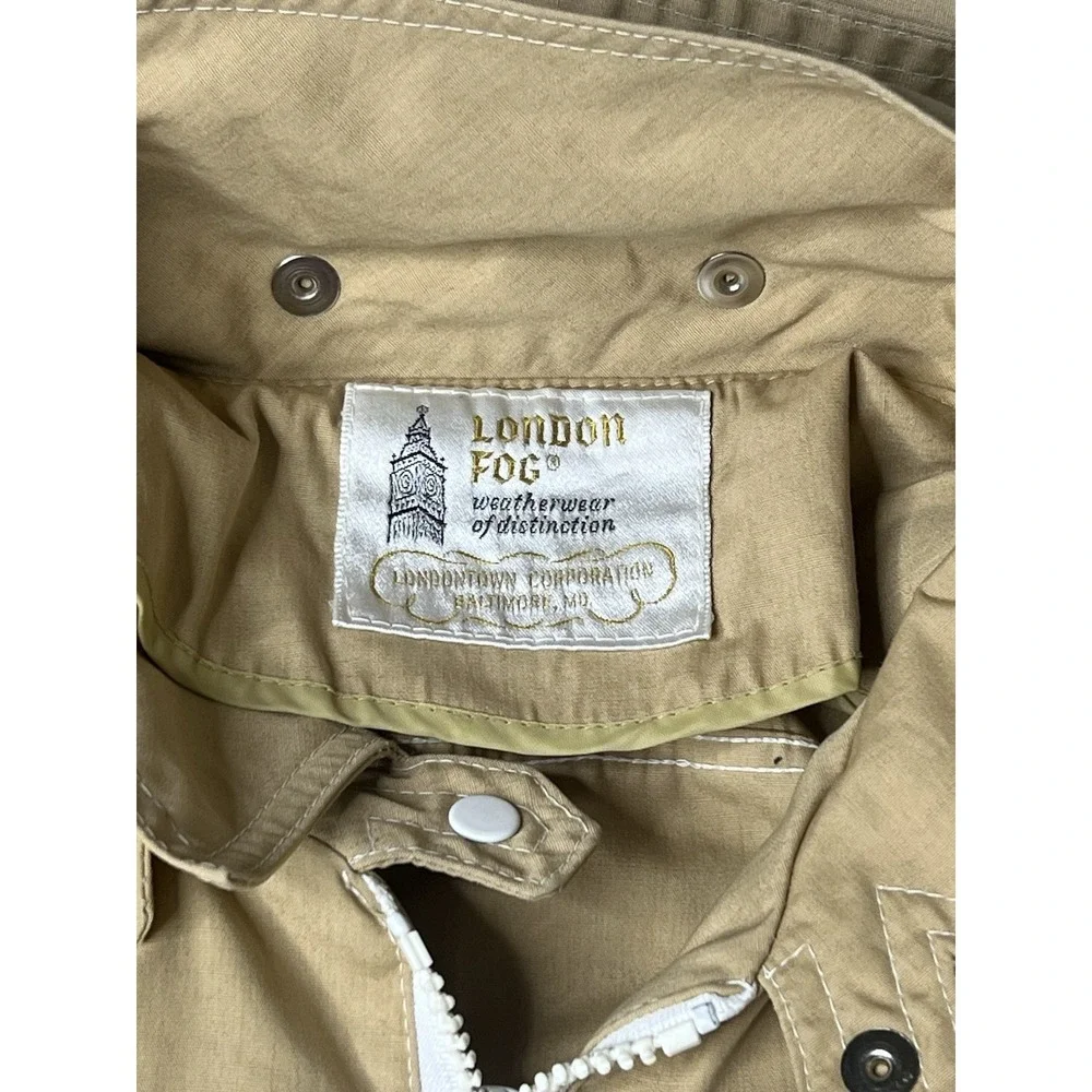 LONDON FOG‎ - Women's Hooded Rain Jacket Khaki Beige - Size 13-14